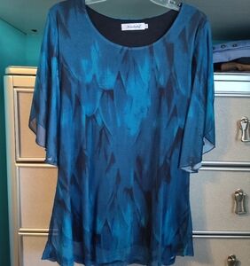Blue Sheer Women's Top